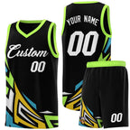 Custom Black Gradient Graffiti Pattern Sports Uniform Basketball Jersey
