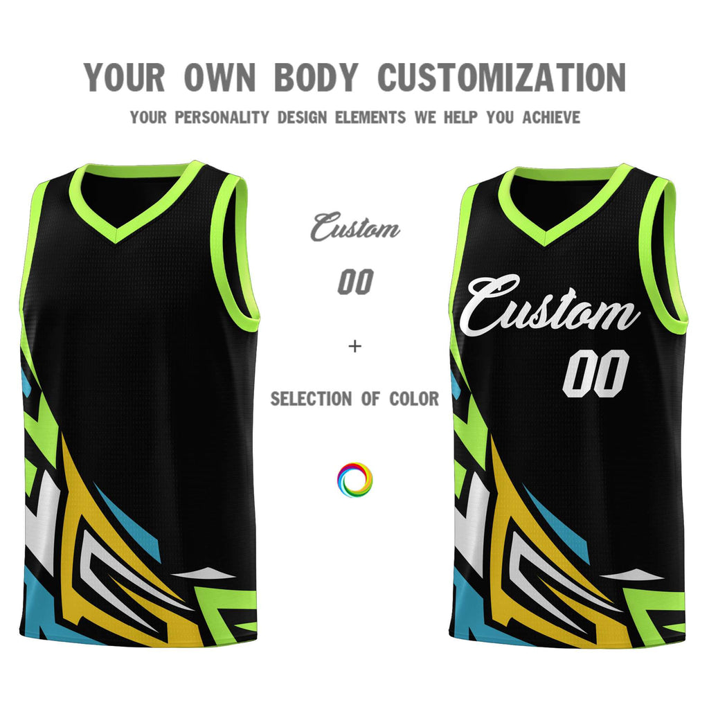 Custom Black Gradient Graffiti Pattern Sports Uniform Basketball Jersey