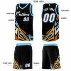 Custom Black Gradient Graffiti Pattern Sports Uniform Basketball Jersey