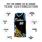 Custom Black Gradient Graffiti Pattern Sports Uniform Basketball Jersey
