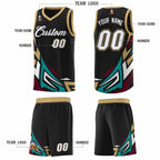 Custom Black Gradient Graffiti Pattern Sports Uniform Basketball Jersey