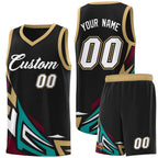 Custom Black Gradient Graffiti Pattern Sports Uniform Basketball Jersey