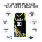 Custom Black Gradient Graffiti Pattern Sports Uniform Basketball Jersey
