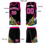 Custom Black Gradient Graffiti Pattern Sports Uniform Basketball Jersey