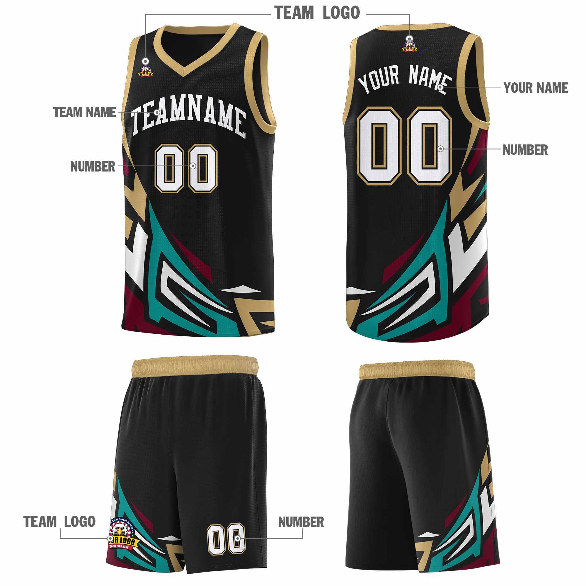 Custom Black Gradient Graffiti Pattern Sports Uniform Basketball Jersey