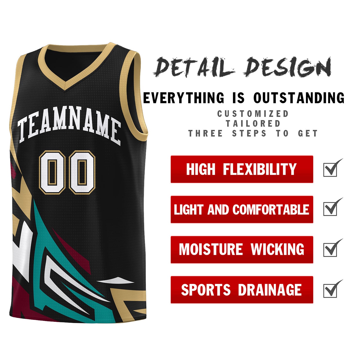 Custom Black Gradient Graffiti Pattern Sports Uniform Basketball Jersey