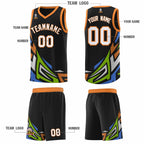 Custom Black Gradient Graffiti Pattern Sports Uniform Basketball Jersey