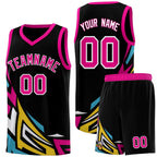 Custom Black Gradient Graffiti Pattern Sports Uniform Basketball Jersey