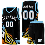 Custom Black Gradient Graffiti Pattern Sports Uniform Basketball Jersey