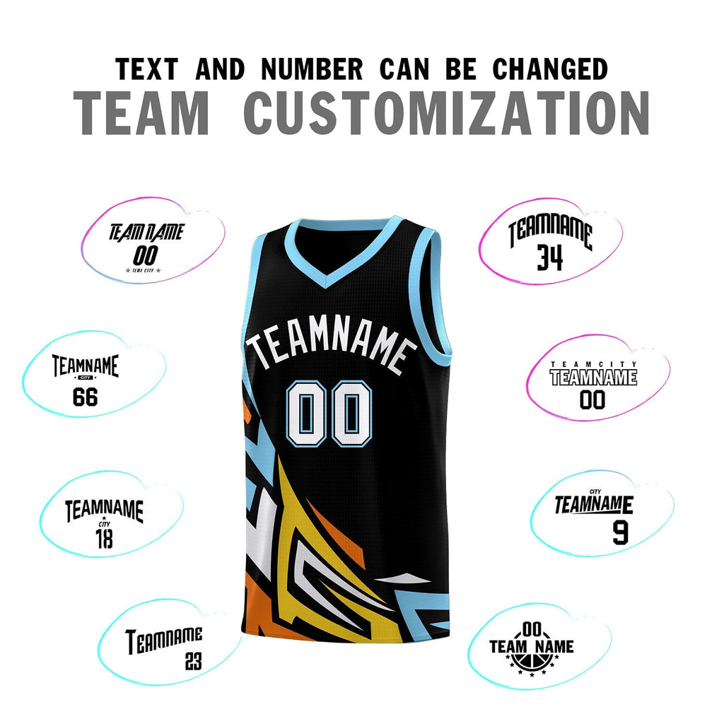 Custom Black Gradient Graffiti Pattern Sports Uniform Basketball Jersey