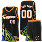 Custom Black Gradient Graffiti Pattern Sports Uniform Basketball Jersey