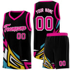 Custom Black Gradient Graffiti Pattern Sports Uniform Basketball Jersey