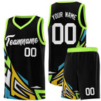 Custom Black Gradient Graffiti Pattern Sports Uniform Basketball Jersey