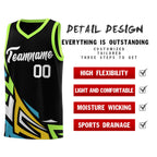 Custom Black Gradient Graffiti Pattern Sports Uniform Basketball Jersey