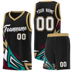 Custom Black Gradient Graffiti Pattern Sports Uniform Basketball Jersey