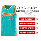 Custom Aqua Side Blocks Sports Uniform Basketball Jersey