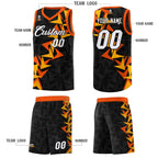 Custom Black Boomerang Pattern Sets Basketball Jersey