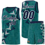 Custom Aqua Boomerang Pattern Sets Basketball Jersey