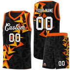 Custom Black Boomerang Pattern Sets Basketball Jersey