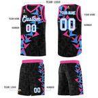 Custom Black Boomerang Pattern Sets Basketball Jersey
