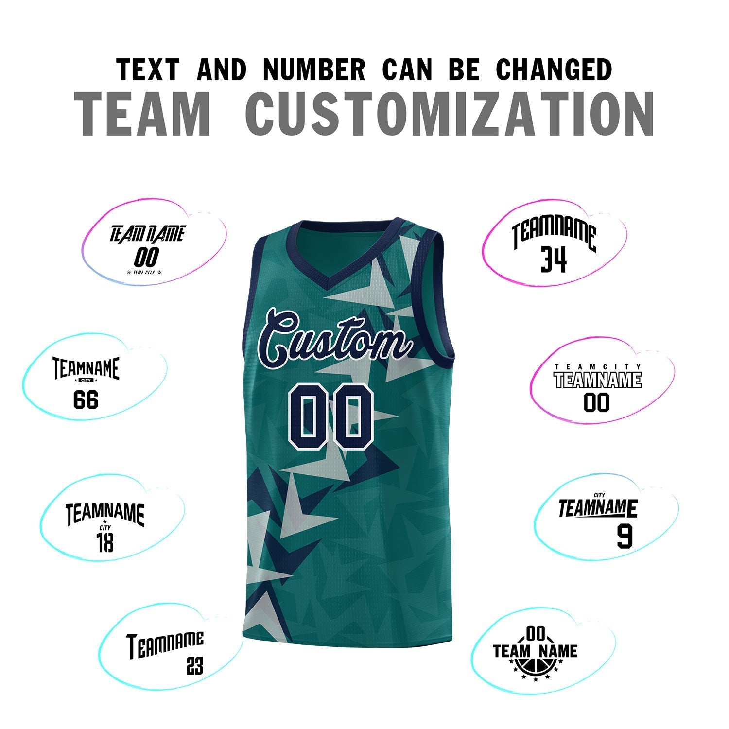 Custom Aqua Boomerang Pattern Sets Basketball Jersey