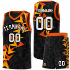 Custom Black Boomerang Pattern Sets Basketball Jersey