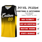 Custom Black Gold Gradient Fashion Sets Sports Uniform Basketball Jersey