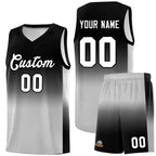 Custom Black Gray Gradient Fashion Sets Sports Uniform Basketball Jersey