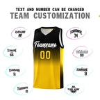 Custom Black Gold Gradient Fashion Sets Sports Uniform Basketball Jersey