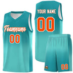 Custom Aqua Bright Green Gradient Fashion Sets Sports Uniform Basketball Jersey