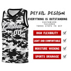 Custom Black Gray-White Personalized Camo Sets Sports Uniform Basketball Jersey
