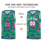 Custom Aqua Pink-Light Green Personalized Camo Sets Sports Uniform Basketball Jersey