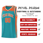 Custom Aqua Orange Graffiti Pattern Sports Uniform Basketball Jersey