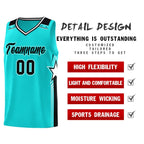 Custom Aqua Black Star Graffiti Pattern Sports Uniform Basketball Jersey