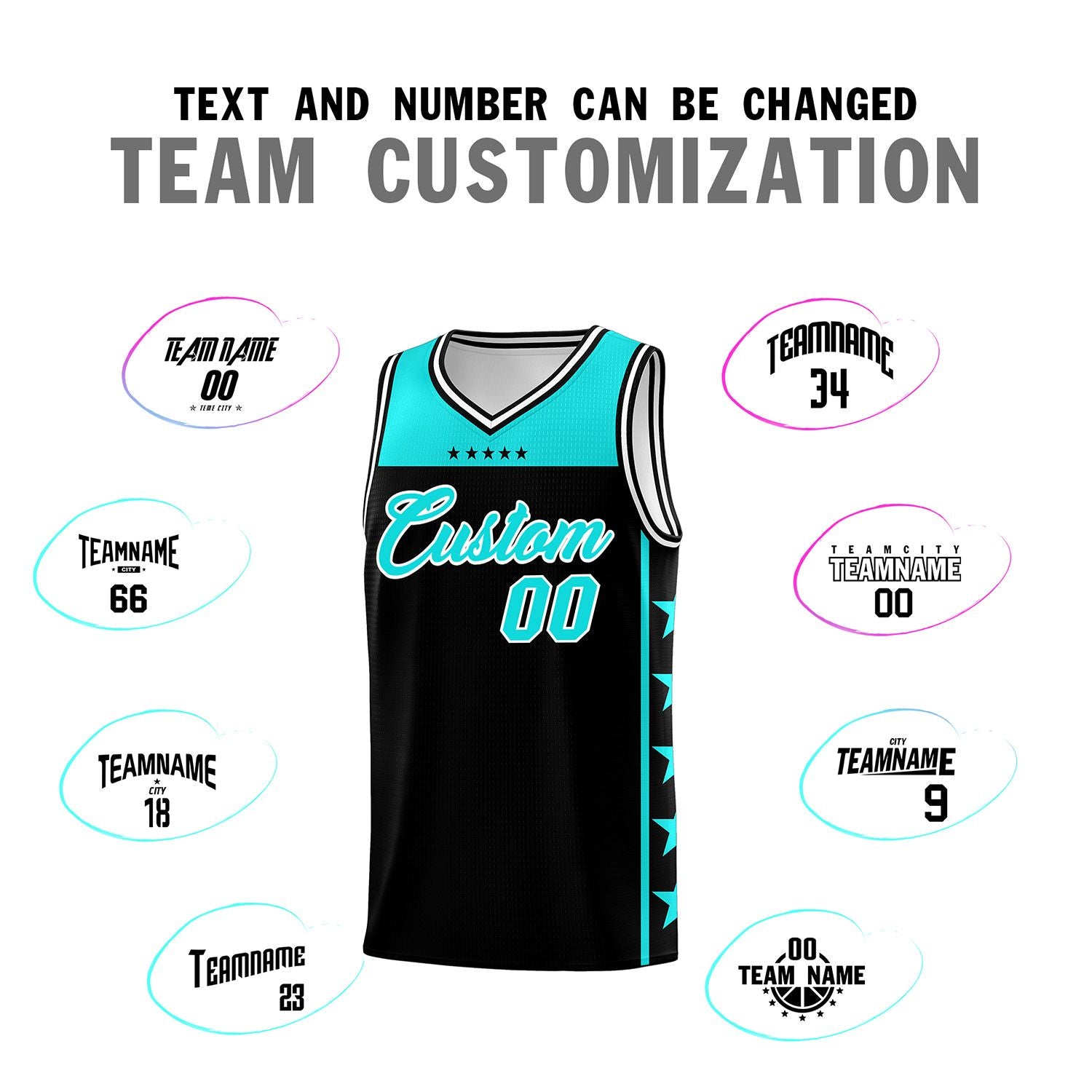 Custom Black Bright Green Personalized Star Pattern Sports Uniform Basketball Jersey