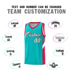 Custom Aqua Red Side Design Sets Sports Uniform Basketball Jersey