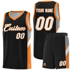 Custom Black Gold Orange Side Design Sets Sports Uniform Basketball Jersey