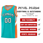 Custom Aqua Orange Side Design Sets Sports Uniform Basketball Jersey