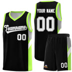 Custom Black Fluorescent Green Side Design Sets Sports Uniform Basketball Jersey