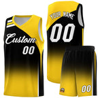 Custom Black Gold Gradient Fashion Sets Sports Uniform Basketball Jersey