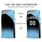 Custom Black Light Blue Gradient Fashion Sets Sports Uniform Basketball Jersey