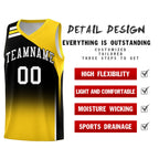 Custom Black Gold Gradient Fashion Sets Sports Uniform Basketball Jersey