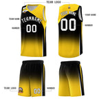 Custom Black Gold Gradient Fashion Sets Sports Uniform Basketball Jersey