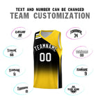 Custom Black Gold Gradient Fashion Sets Sports Uniform Basketball Jersey