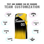Custom Black Gold Gradient Fashion Sets Sports Uniform Basketball Jersey