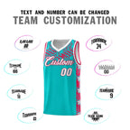 Custom Aqua Mosaic Stars Pattern Sports Uniform Basketball Jersey
