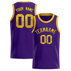 Custom Purple Sequined Tops Athletic Basketball Jersey