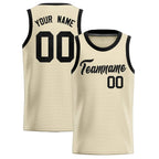 Custom Cream Sequined Tops Athletic Basketball Jersey