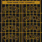 Custom Black Old Gold Stripe Fashion Design Full Button Authentic Baseball Jersey