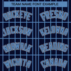 Custom Navy Light Blue Stripe Fashion Design Full Button Authentic Baseball Jersey